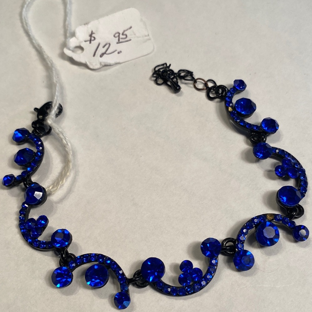 Royal Blue Crystal Scroll Bracelet for Women